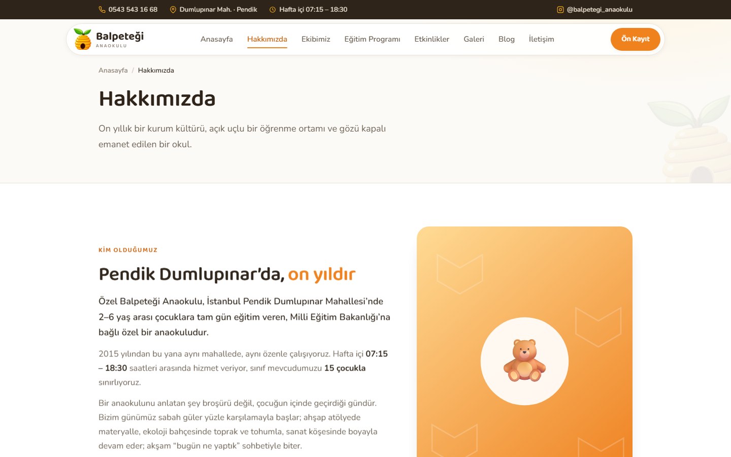 Balpeteği Anaokulu - Web & SEO