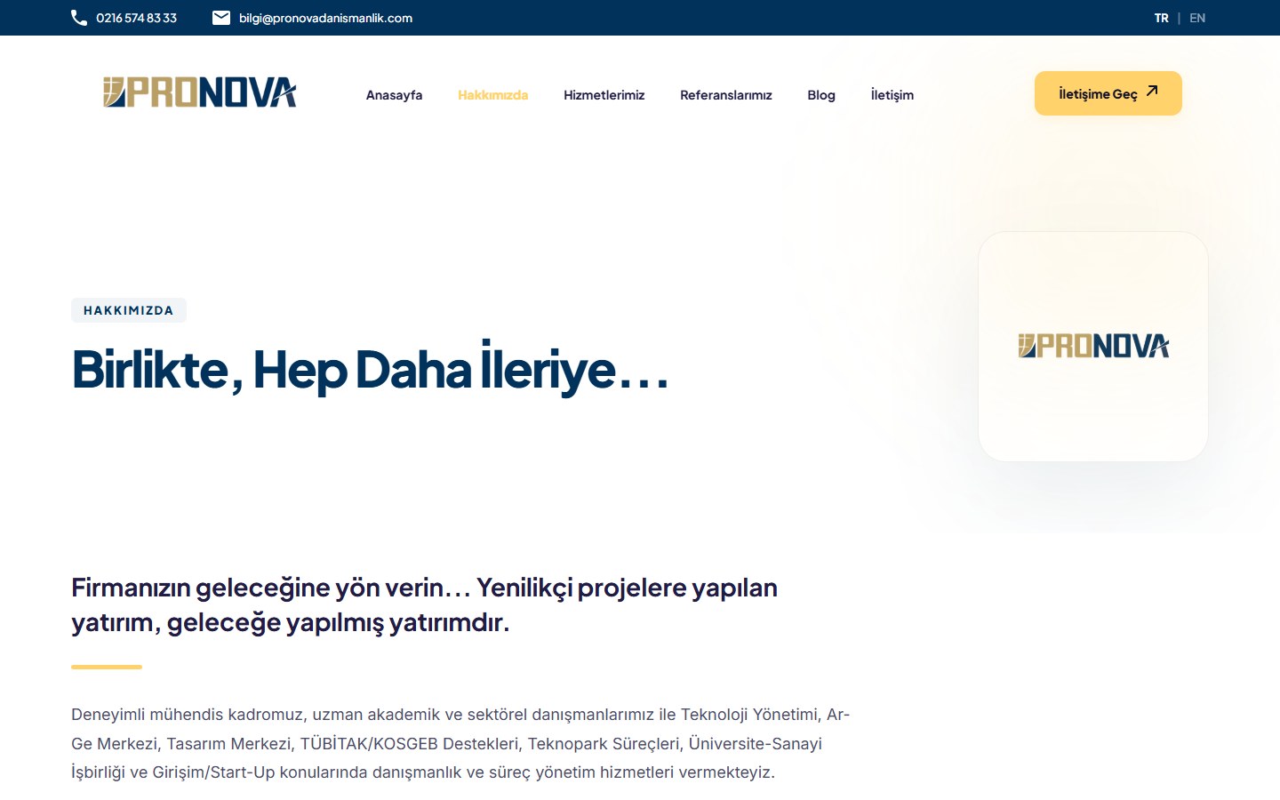 Pronova Danışmanlık - Web Sitesi