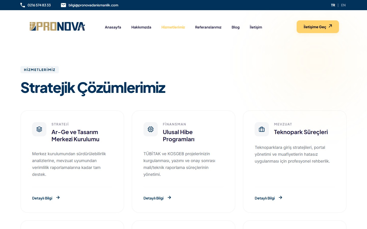 Pronova Danışmanlık - Web Sitesi
