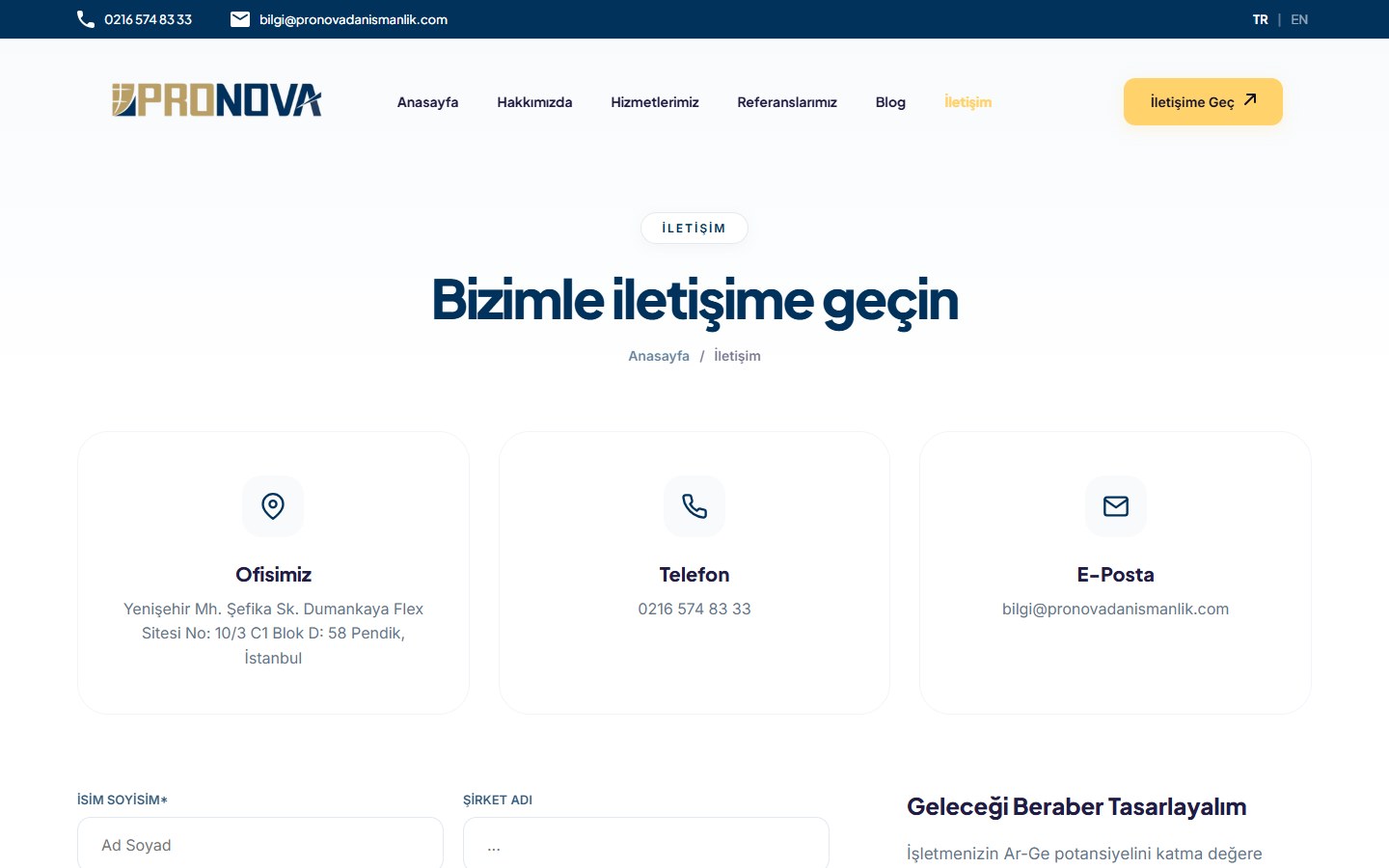 Pronova Danışmanlık - Web Sitesi